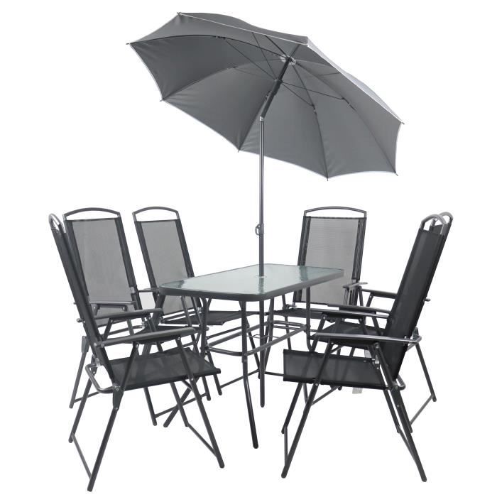 7-pièces salon meubles de jardin table chaises set 110