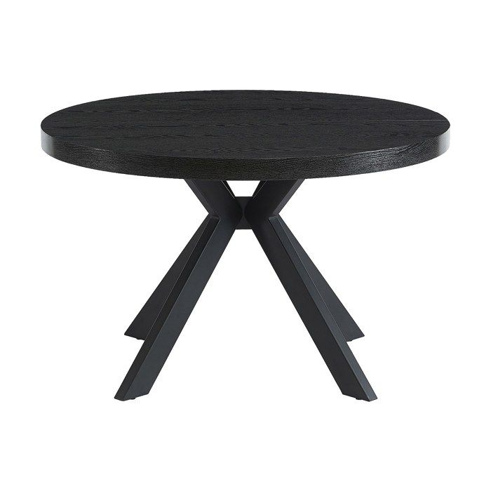 Table à manger extensible 4 à 8 personnes en MDF et acier - Noir - KOMONI