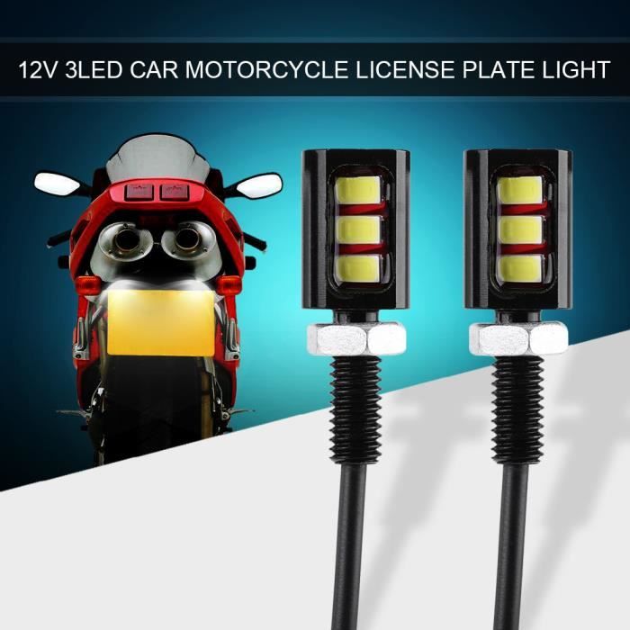 2X Éclairage de Plaque Immatriculation - Lampe LED - Pour voiture et moto Universal Fit 12V HB032 -YEA