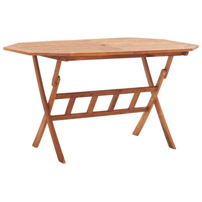 vidaXL Table pliable de jardin 135 x 85 x 75 cm Bois dacacia massif 46657