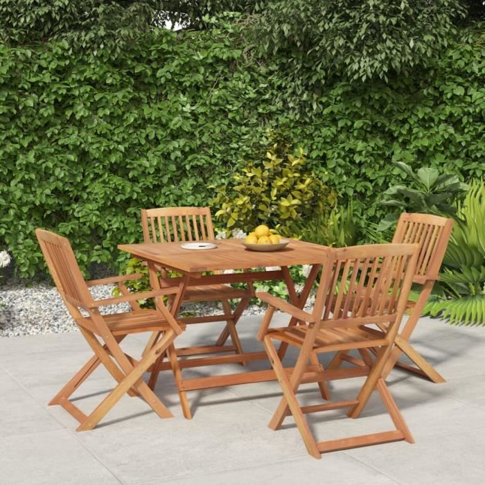 vidaXL Ensemble à manger 5 pcs Bois d'Acacia