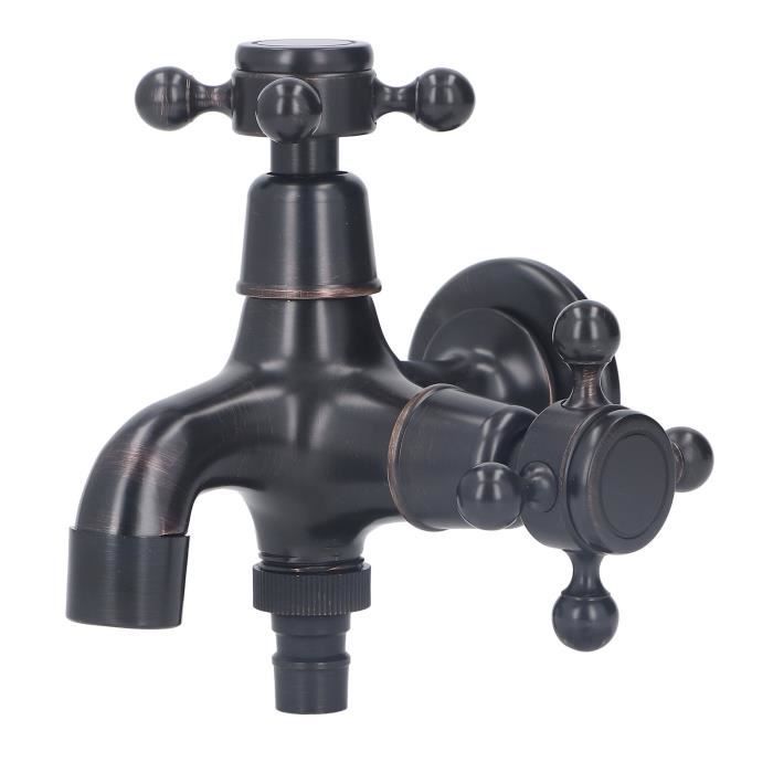 RHO-Robinet Rétro Européen Robinet De Salle De Bain Cascade, Robinet Mural Tout En Cuivre