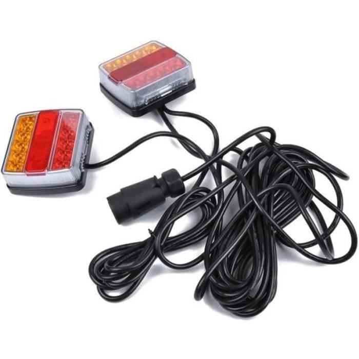 Lot de 2 feux arrière de remorque 20 LED pour remorque, camion