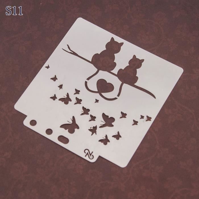 32 Pochoirs à Café Latte Art - Stencils Barista Pour Mousse, Chocolat Chaud Et Gâteaux