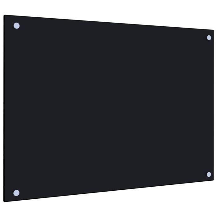 Dosseret de cuisine - ESTINK - Blanc - 90 x 50 cm - Verre trempé - Protection contre