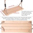 Balançoire à suspendre pour adultes et enfants, corde en nylon et siège en bois, capacité de 150 kg, 40 × 1,2 × 16,2 cm-1