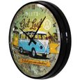 , horloge rétro, volkswagen bulli – lets get lost – cadeau pour le bus vw, décoration murale cuisine, déco design vintage, ø 31 cm-1