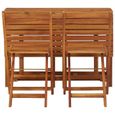 LE SHOP Table de balcon avec 2 chaises de bistro Bois d'acacia massif 130113 - Haute qualité-1