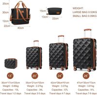 Valise Elite 65x41x25cm 70L PURE MATE BLACK OUT pas cher