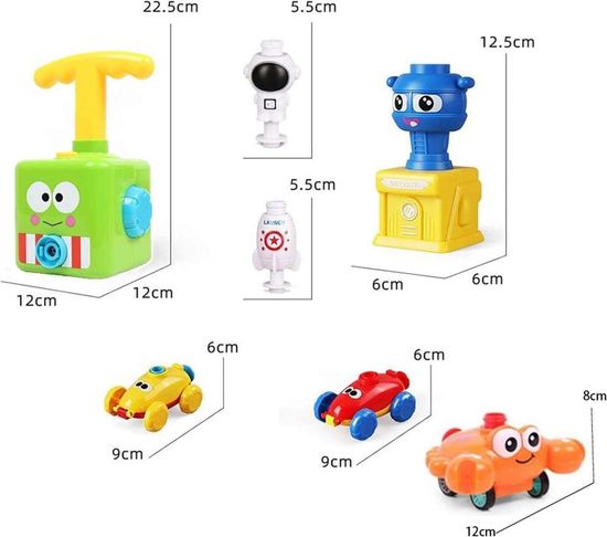 TOSUTO 25 En 1 Ballon Voiture Jouet – Lanceur Aérodynamique Avec Ballons, Voiture Inertielle Enfant Cadeau Éducatif