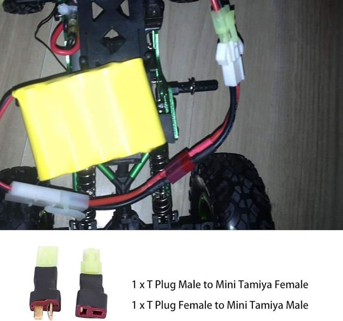Adaptateur T-Plug Vers Mini Tamiya - Lot De 2 (mâle/femelle) - Pour RC, ESC, Chargeur