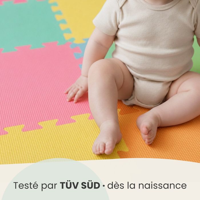 Tapis Puzzle En Mousse épaisse 30x30 Cm - Carreaux Emboîtables Gris Foncé | Revêtement Sol Chambre Enfant, Salon, Salle De Jeux