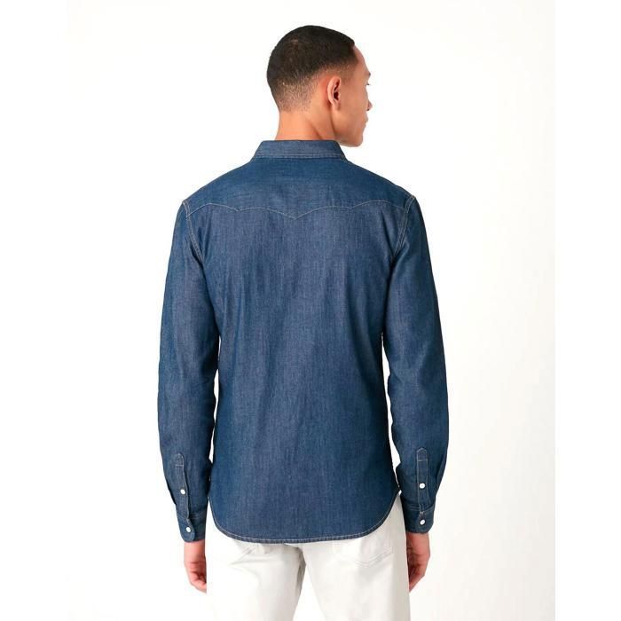 Chemise Western Wrangler En Jean – Femme Taille S, Bleue, Manches Longues (occasion)