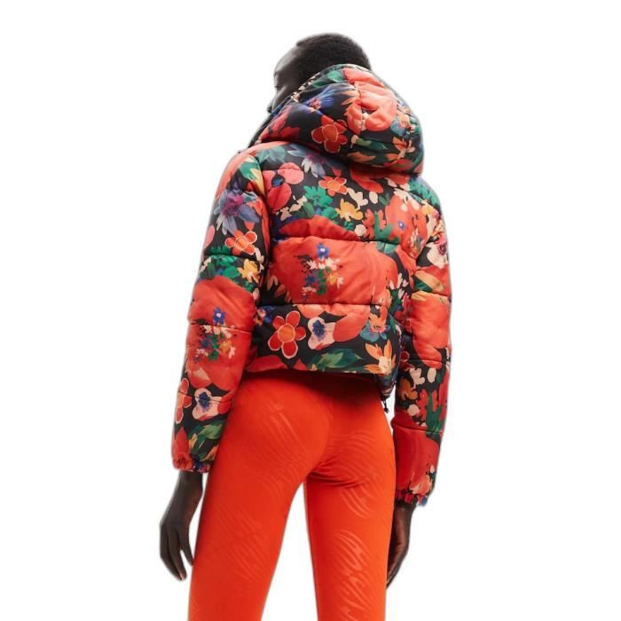 Doudoune femme Desigual Stavanger orange noir L Orange noir Cdiscount Pret a Porter