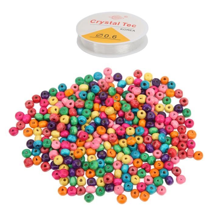 50 Perles En Bois à Enfiler - Forme Ruche Ovale 25mm - Multicolores - Pour Bijoux, DIY, Déco, Tresses - Trous 5mm - 7