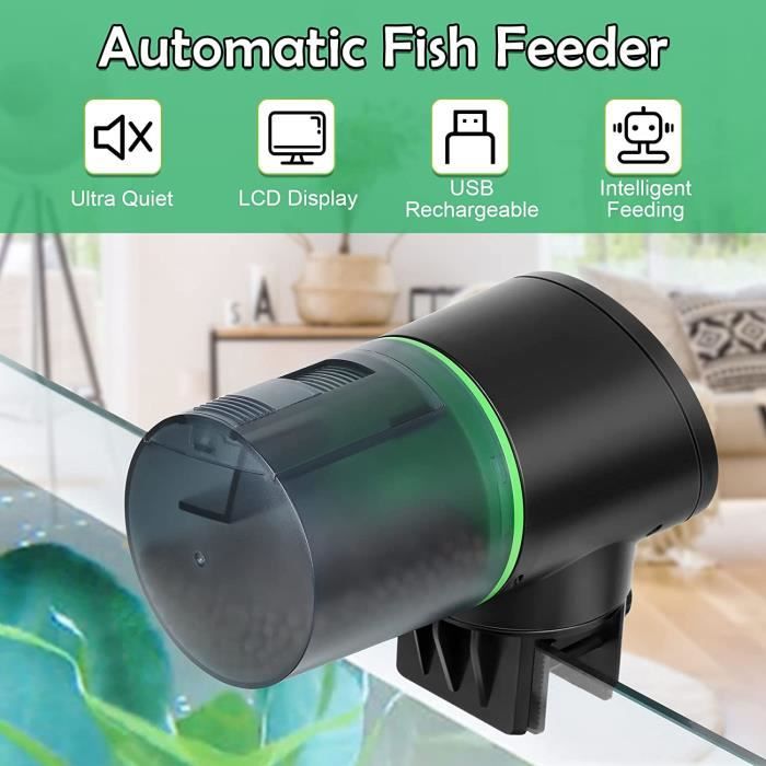 Petbank Distributeur Nourriture Poisson Aquarium - Timer Rechargeable avec  Cable de USB Charger, Distributeur Automatique Aquari6 - Cdiscount