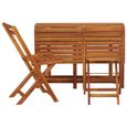 LE SHOP Table de balcon avec 2 chaises de bistro Bois d'acacia massif 130113 - Haute qualité-2