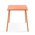 Ensemble table de jardin et 4 chaises en métal - OVIALA - Palavas - Orange - Carré - Meuble de jardin-2