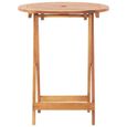 vidaXL Table pliable de jardin 60x75 cm Bois d'acacia massif-2