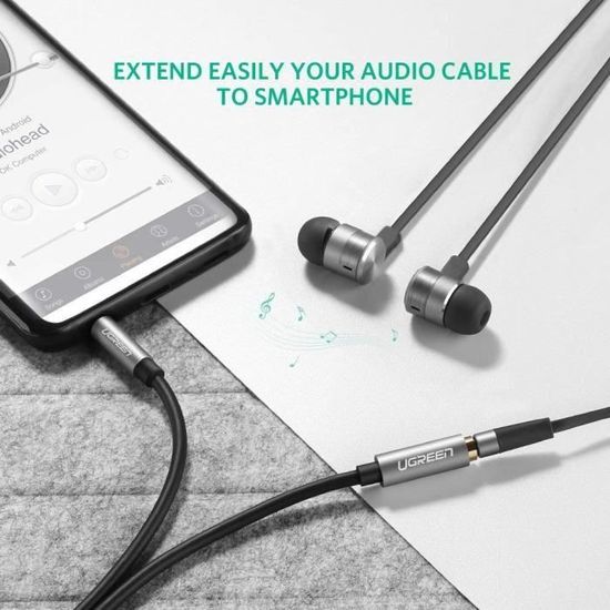 UGREEN Câble Extension Audio Rallonge Jack 3.5mm Mâle vers Femelle avec  Embouts Aluminium Compatible avec Casque Ecouteur Haut Parleur Autoradio TV  Smartphone Tablette PC MP3 PC Enceinte 1 M, Noir dv-videk.hr