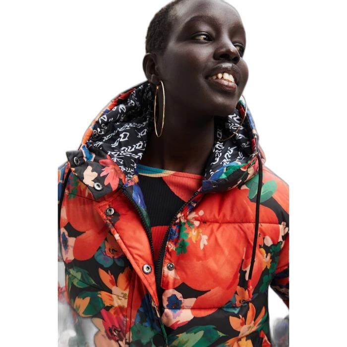 Doudoune femme Desigual Stavanger orange noir L Orange noir Cdiscount Pret a Porter