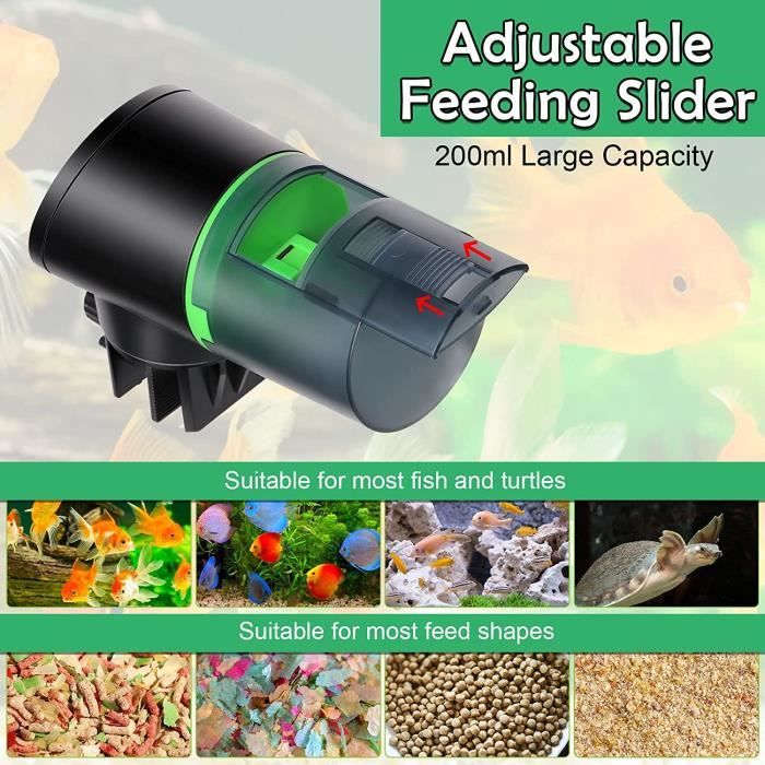 yidenguk Distributeur Automatique de Poisson, contrôlé par Ordinateur,  Grande capacité Synchronisation Intelligente Alimentation quantitative avec  écran LCD pour Aquarium Fish Tank Holiday Feeding : : Animalerie
