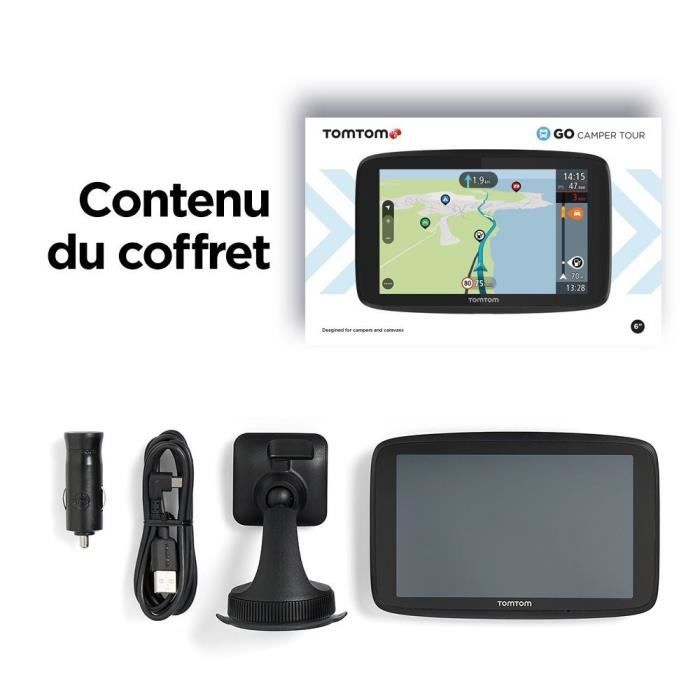 TomTom GO Camper Tour – GPS 6 Pouces Pour Camping-car Et Caravane – Alertes Zones Dangereuses, Trafic En Direct, Cartes Europe à Vie