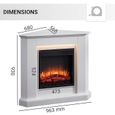 Cheminée électrique d'angle Candela RICHEN - Effet de flammes 3D - Chauffage 2000W - Blanc-3