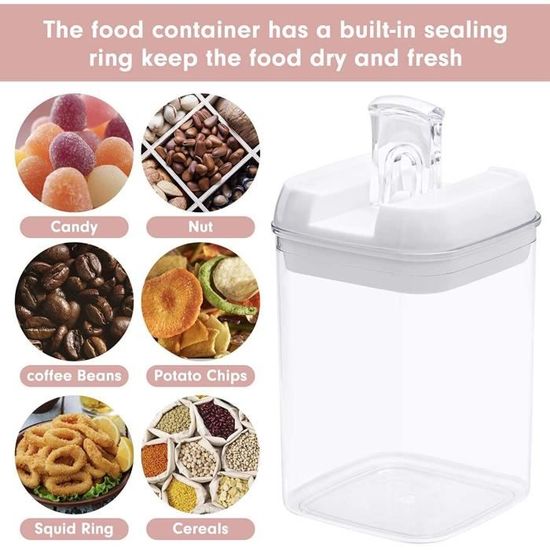 Wimaha Lot de 5 Boite hermetique Alimentaire en Plastique Durable sans BPA Boite Conservation Alimentaire avec couvercles de Verrouillage pour Garder Les Aliments Frais
