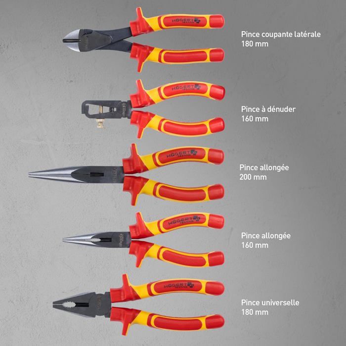 Kit d'outils électriciens isolés - LEVYS - 12 pièces - Isolé 1000 V ...