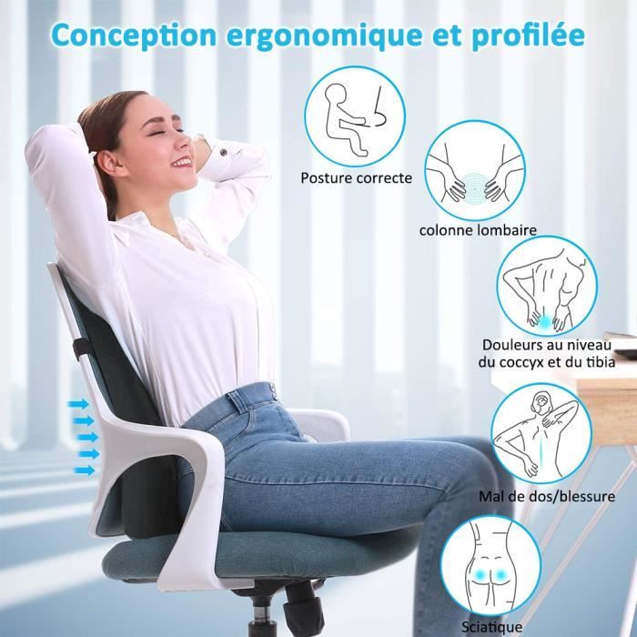 SUPPORT DORSAL POUR Chaise De Bureau, Pour Voiture, Ordinateur, Chaise