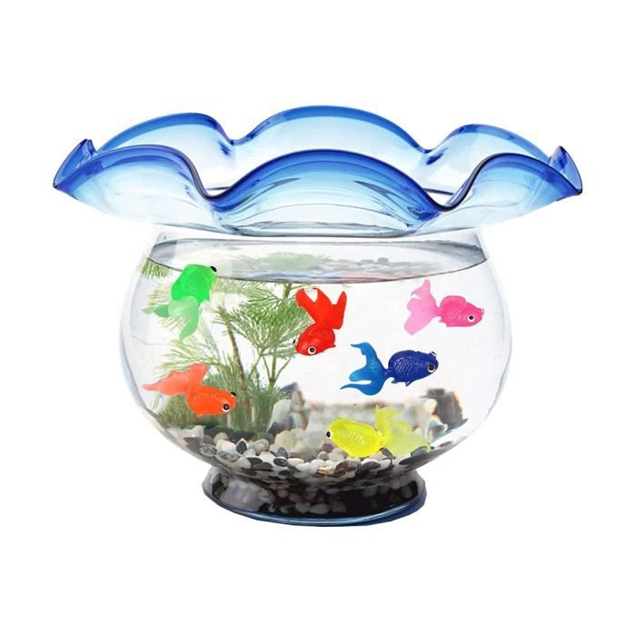 Jouets de Poissons pour Bébés 5 Pcs Poissons Rouges Flottants 14.5Cm Translucides Doux Tpr Animal Marin Flottant Poissons de Pêche pour Enfants