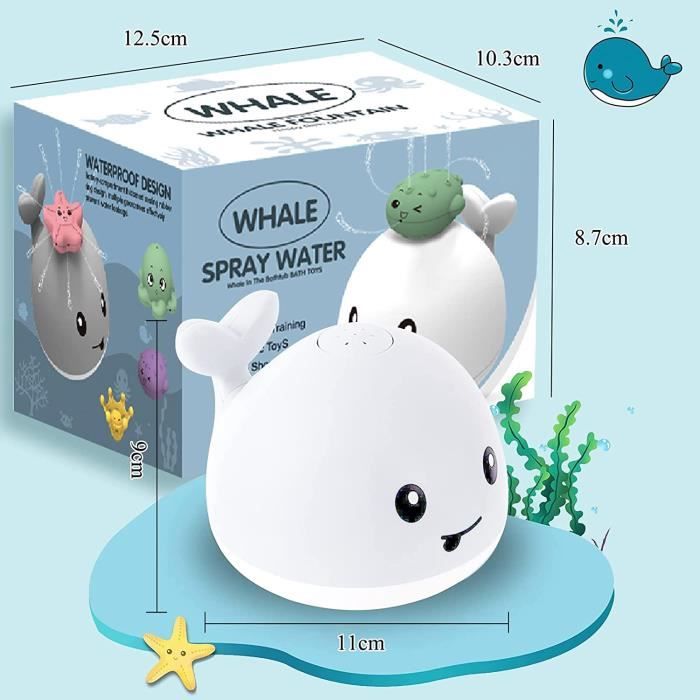 SANTOO Jouets de bain pour bébé, jouets de baleine jaillissant d'eau, jouets  de salle de bain avec LED(gris Baleine) - Cdiscount Puériculture & Eveil  bébé