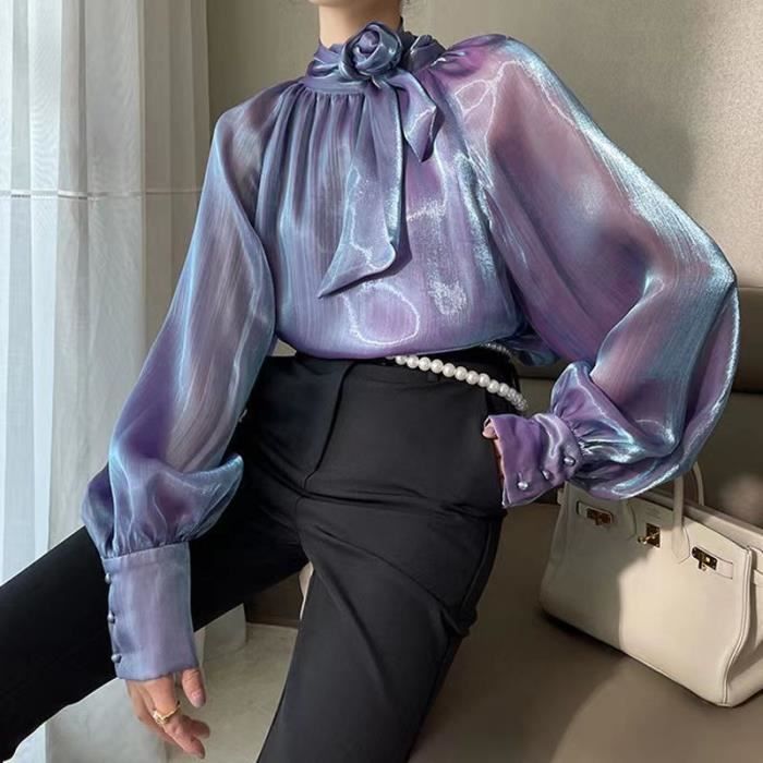 Chemise femme manches new arrivals bouffantes