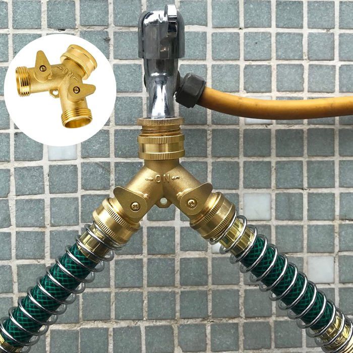Raccord Tuyau Gaz 2 Voies Laiton Avec Raccord Y - Connexion Gaz Naturel