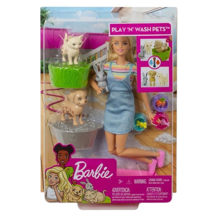 Barbie avec animaux + baignoire