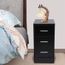 Table De Chevet Rangement Chambre A Coucher Noir Achat Vente