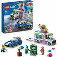 LEGO 60314 City La Course-Poursuite du Camion de Glaces, Jouet de Voiture de Police, avec 2 Bandits, Cadeau Enfants Dès 5 Ans-0