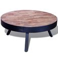 Table Basse Design Scandinave Salon Contemporain Ronde Bois De Teck Recycle Achat Vente Table Basse Table Basse Design Scandinave Cdiscount