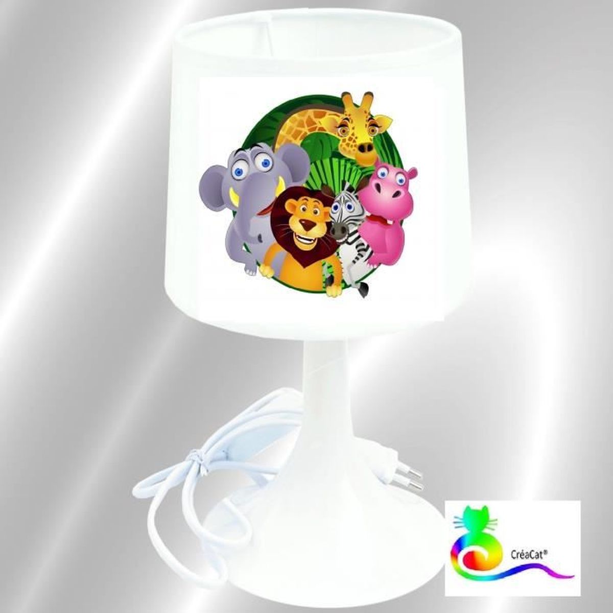 Lampe Chevet Enfant Creacat Animaux Jungle Savane Achat Vente