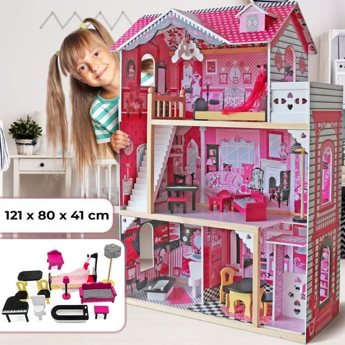 Coffret jouet poupée maison de poupées miniature