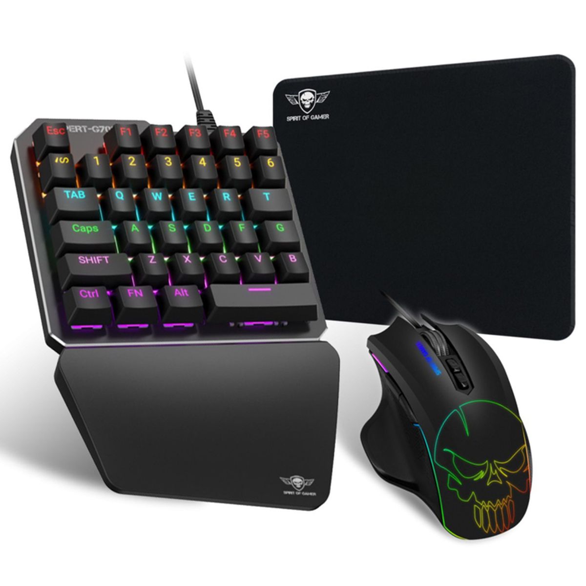 SPIRIT OF GAMER XPERT G700 Convertisseur RGB Clavier Mécanique + Souris 3200 DPI pour