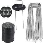 DLZAOAO 50Pcs Piquets de Jardin, Sardine Bache avec 50 Rondelles, Piquets de Fixation pour Bàche Toile Paillage, Tissu de Mauvaises Herbes,