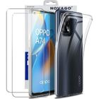 OPPO A74 4G - Pack coque gel transparent et 2 protections écran en verre trempé [Novago]
