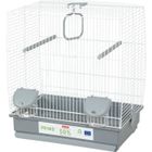 Cage d'élevage oiseaux - Zolux - Primo 40 x 25,5 x 44 cm - 2 perchoirs - 2 mangeoires - Balançoire - Blanc et gris