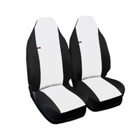 Housses de siège deux-colorés pour Smart fortwo 2ème série - blanc noir