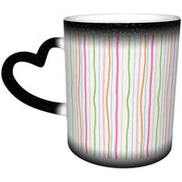 Tasse à café en céramique - Lignes tropicales - Sensible à l'écume de mer rose - 230 ml