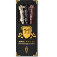 Harry Potter - Ensemble de 3 stylos-billes en forme de baguettes Blason de Poudlard