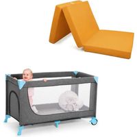 Matelas lit Parapluie 60 x 120 cm | Matelas Pliant pour bébé avec Housse Anti-étouffement 3D + Sac de Transport | Orange
