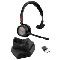 Cleyver - Casque sans Fil, Double Connexion, Dongle USB, Bluetooth, Microphone Antibruit, Portée 30m, Version Mono, Noir - ODNW30UC